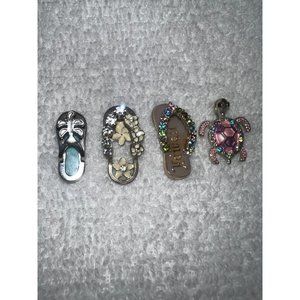 Vintage Lia Sophia Silver Flip Flop and Turtle Charms